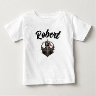 Black Robert Name With Steampunk Ibis, Baby T-Shirt