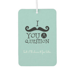 Black Robin Egg Blue Moustache Humour Air Freshener