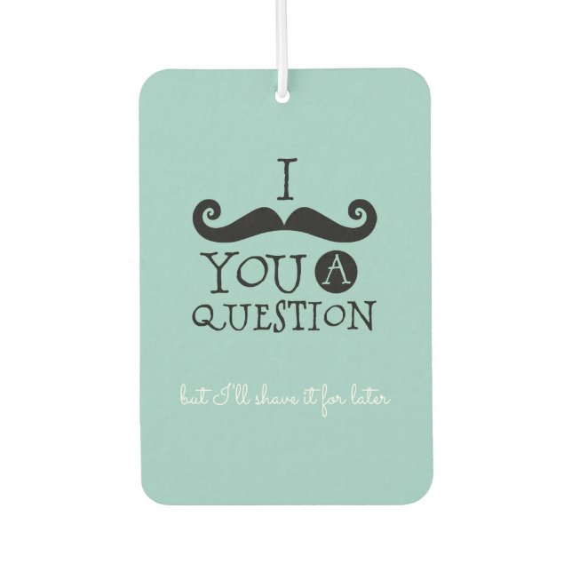 Black Robin Egg Blue Moustache Humour Air Freshener (Front)