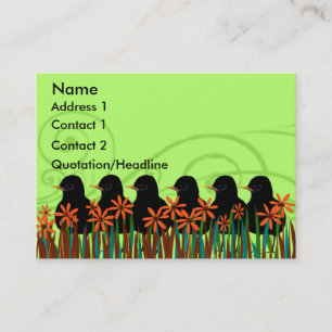 Black Robins in a Row - Customized Business Card