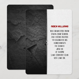 black rock border graduation party invitation
