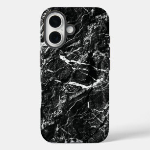 Black rock surreal nature faux texture iPhone 16 case