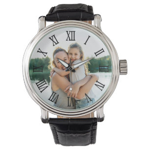 Black Roman Numerals Photo for Dad Watch