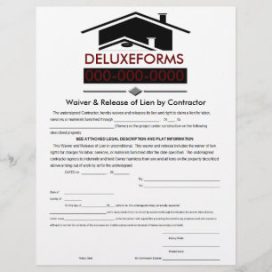 Black Roof Waiver & Release Lien Contractor Form
