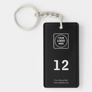 Black Room Number Keychain   Custom Hotel Hospital
