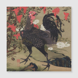 Black Rooster and Nandin by Ito Jakuchu