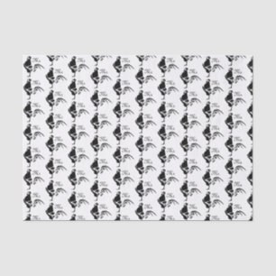 Black Rooster Crowing the Good Morning Alarm Tissue Paper