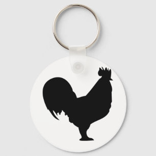 black rooster icon keychain