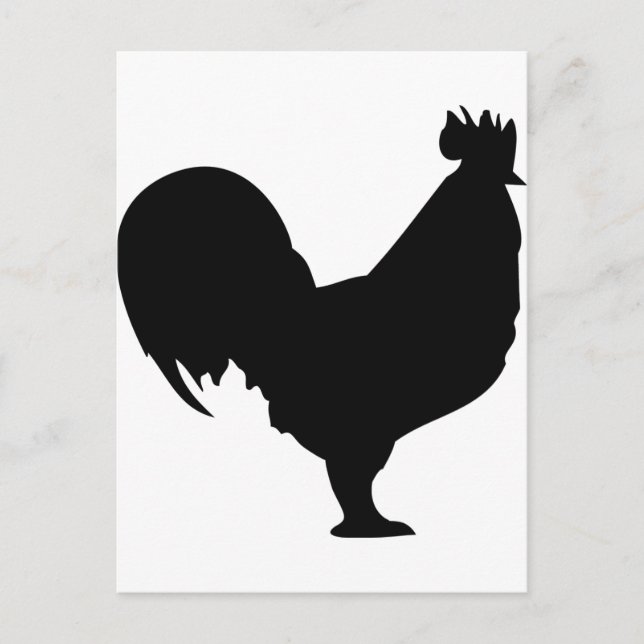 black rooster icon postcard (Front)