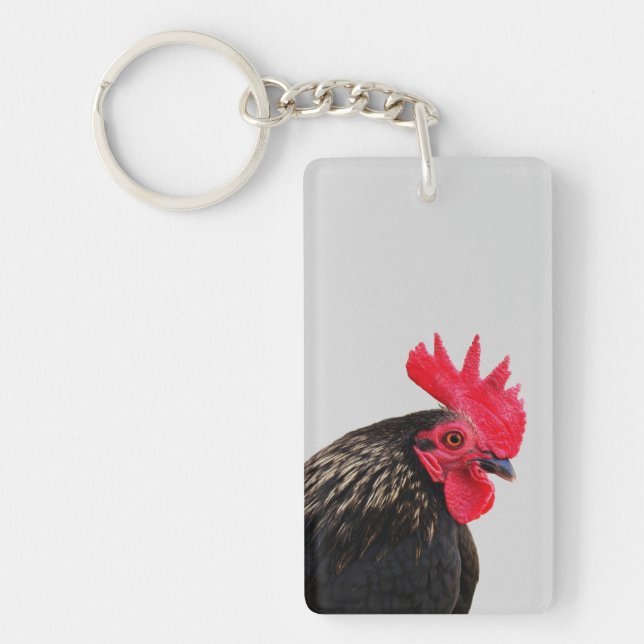Black Rooster Keychain (Front)