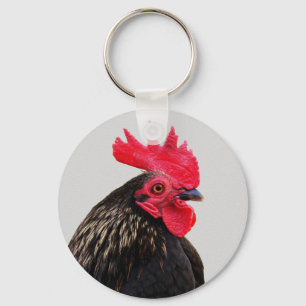 Black Rooster Keychain