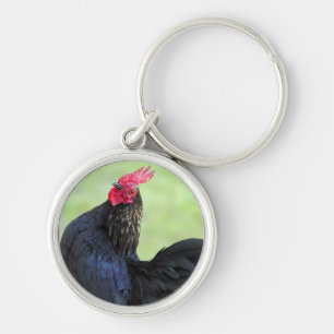 Black Rooster Keychain