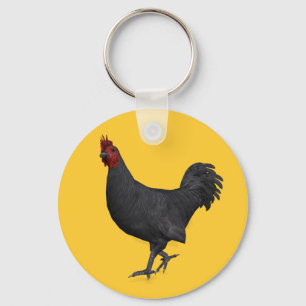 Black Rooster Keychain