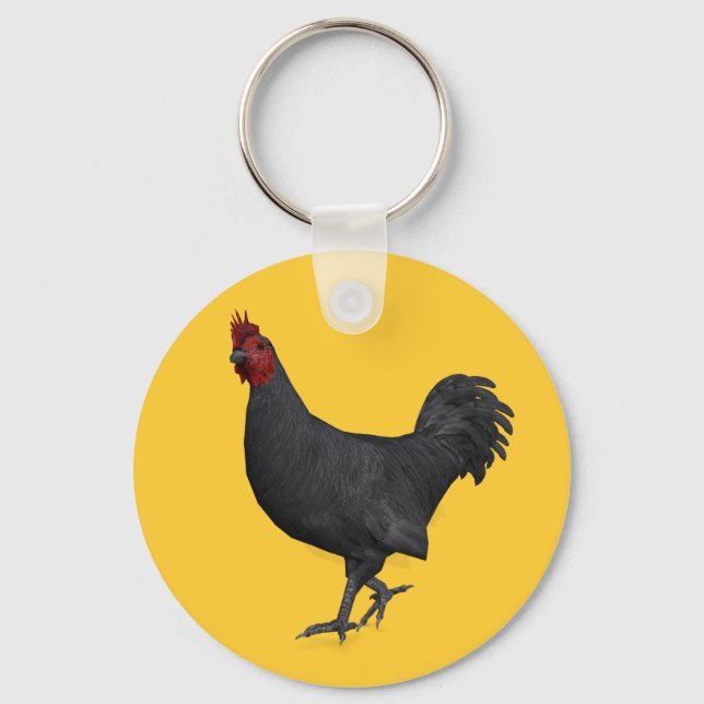Black Rooster Keychain (Front)