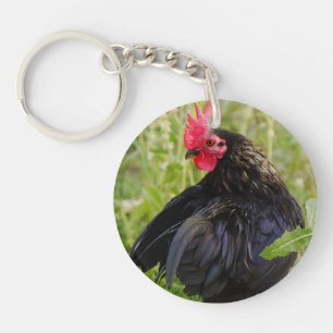 Black Rooster Keychain