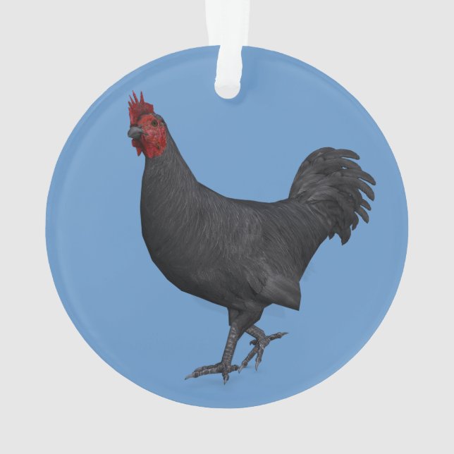 Black Rooster Ornament (Back)