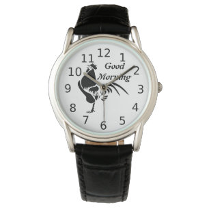 Black Rooster Silhouette Watch