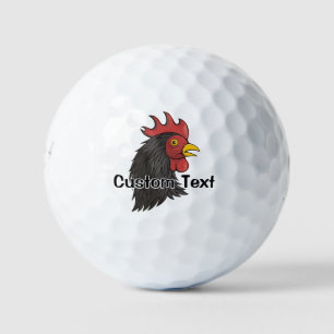 Black Rooster's Head Golf Balls