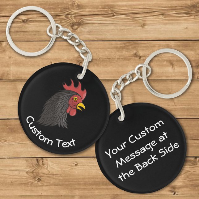 Black Rooster's Head Keychain (Creator Uploaded)