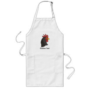 Black Rooster's Head Long Apron