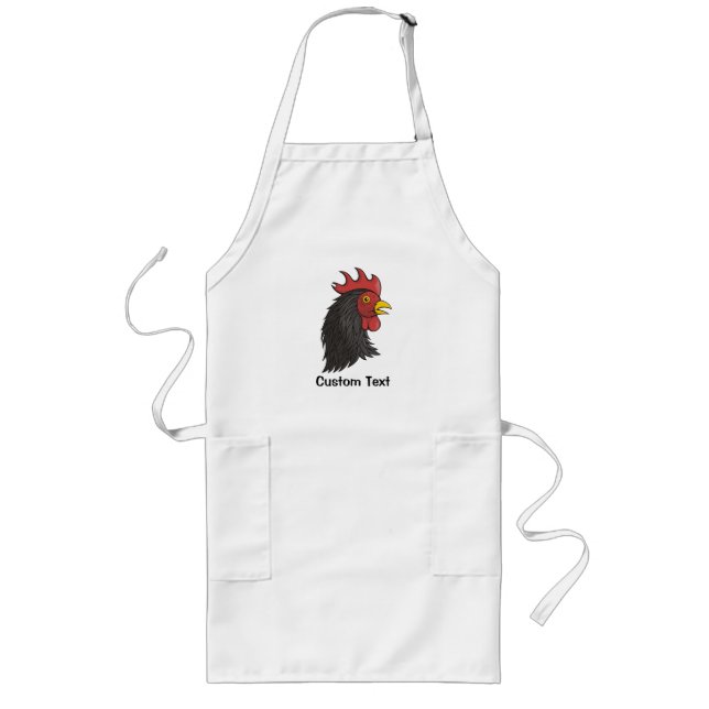 Black Rooster's Head Long Apron (Front)