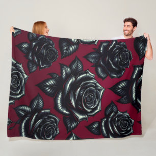 Black Rose 60x80 Fleece Blanket