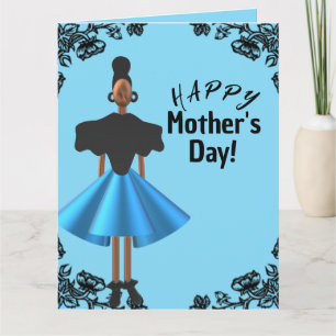 Black Rose Border African American Mother's Day Card