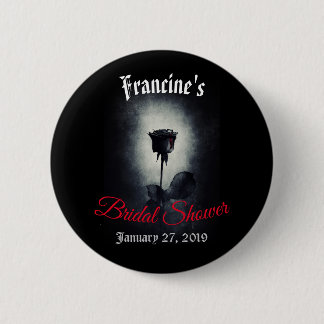 Black Rose Bridal Shower Celebration Button