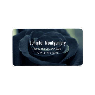 Black Rose Dark Gothic Flower Photo Label