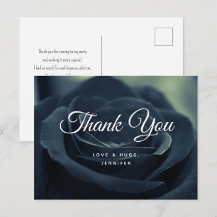 Black Rose Dark Gothic Flower Photo Thank You Postcard