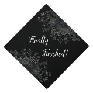 Black Rose Dark Gothic Graduation Party Cap Topper