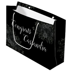 Black Rose Dark Gothic Graduation Party Large Gift Bag