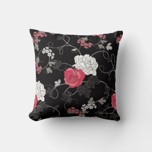 Black Rose Designer Pillow