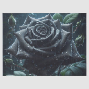 Black Rose Floral Decoupage  Tissue Paper
