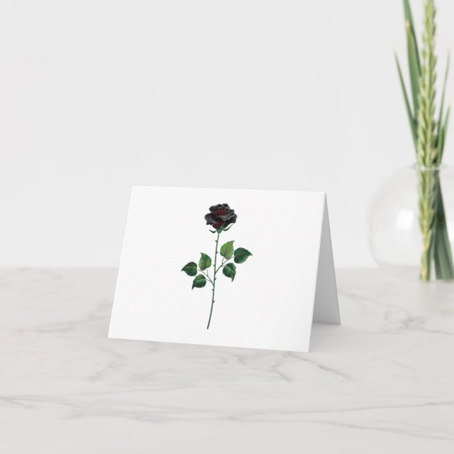 Black rose flower announcement (Front)