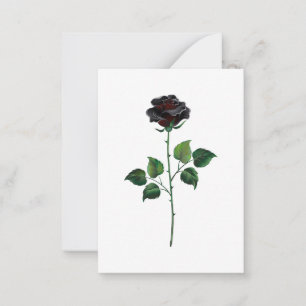 Black rose flower card