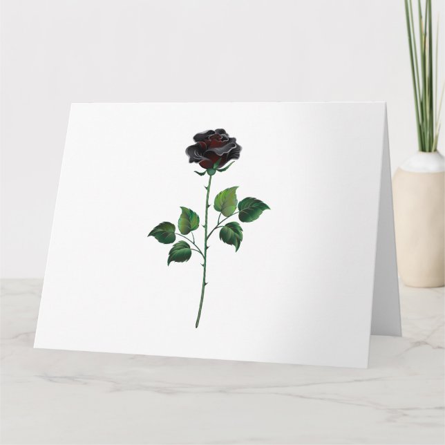Black rose flower card (Front)