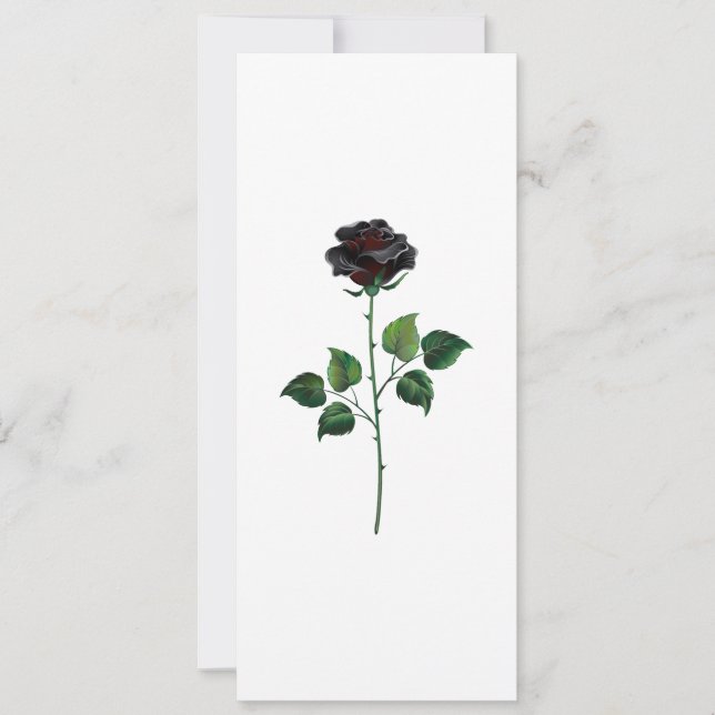 Black rose flower card (Front)