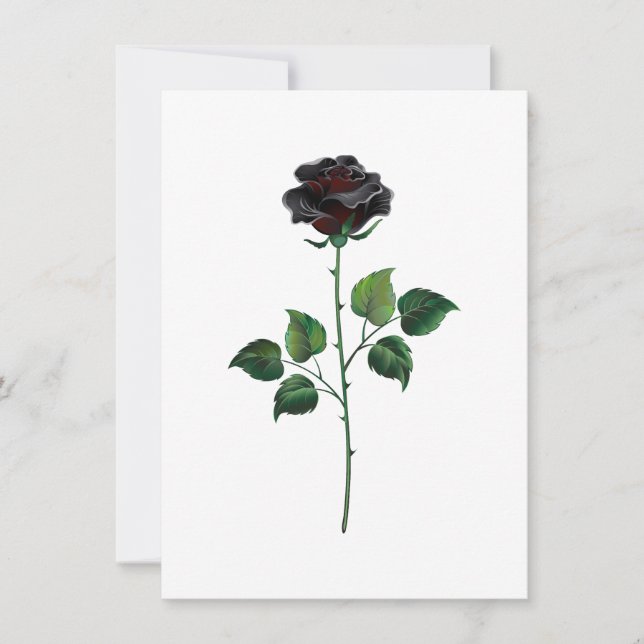Black rose flower card (Front)