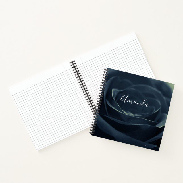 Black Rose Flower Dark Gothic Vibe Notebook (Inside)