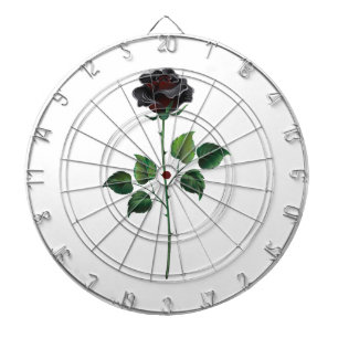 Black rose flower dartboard
