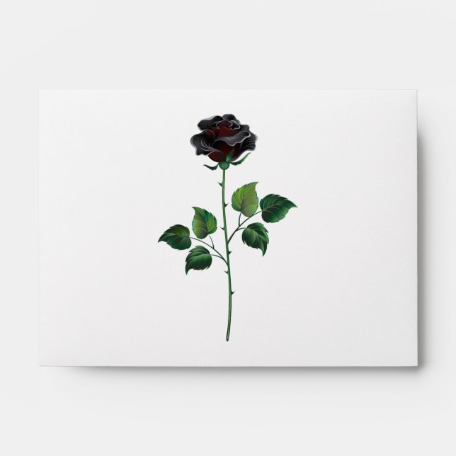 Black rose flower envelope (Front)