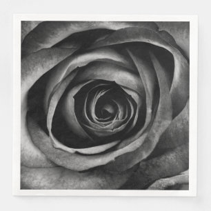 Black Rose Flower Floral Decorative Vintage Napkin