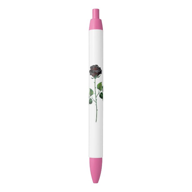 Black rose flower ink pen (Front Vertical)