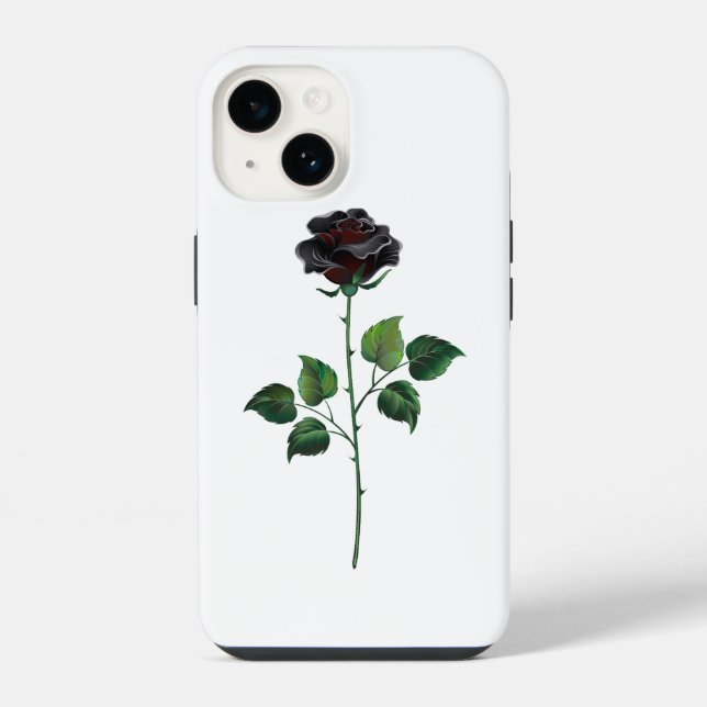 Black rose flower iPhone case (Back)