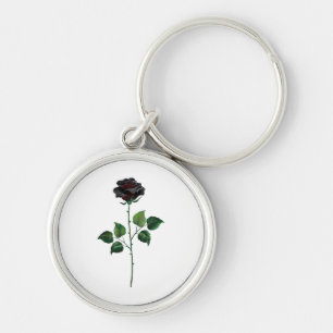 Black rose flower keychain