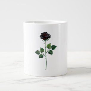 Black rose flower large coffee mug