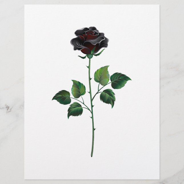 Black rose flower letterhead (Front)