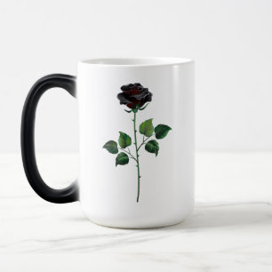 Black rose flower magic mug