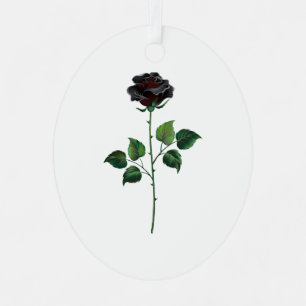 Black rose flower metal ornament